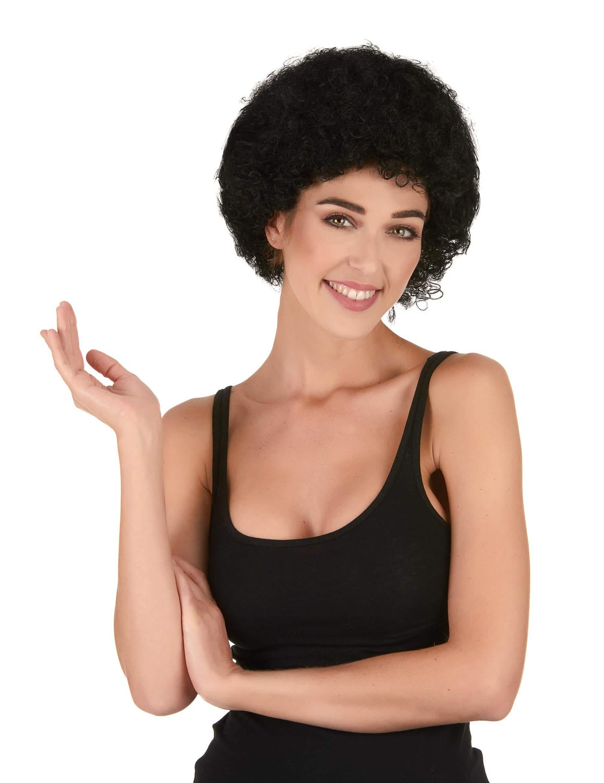 Afro parochňa pre dospelého čierna