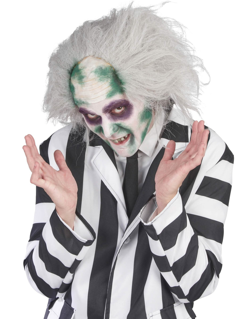 Biela a sivá rozstrapatená parochňa Beetlejuice™ pre dospelého