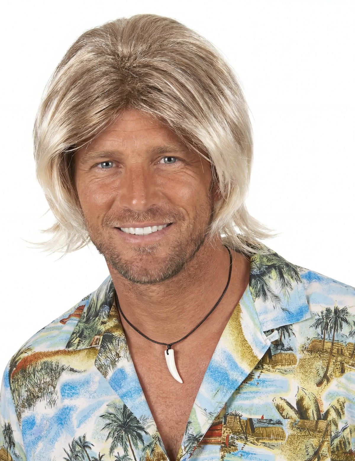 Blondá polodlhá pánska surfer wig