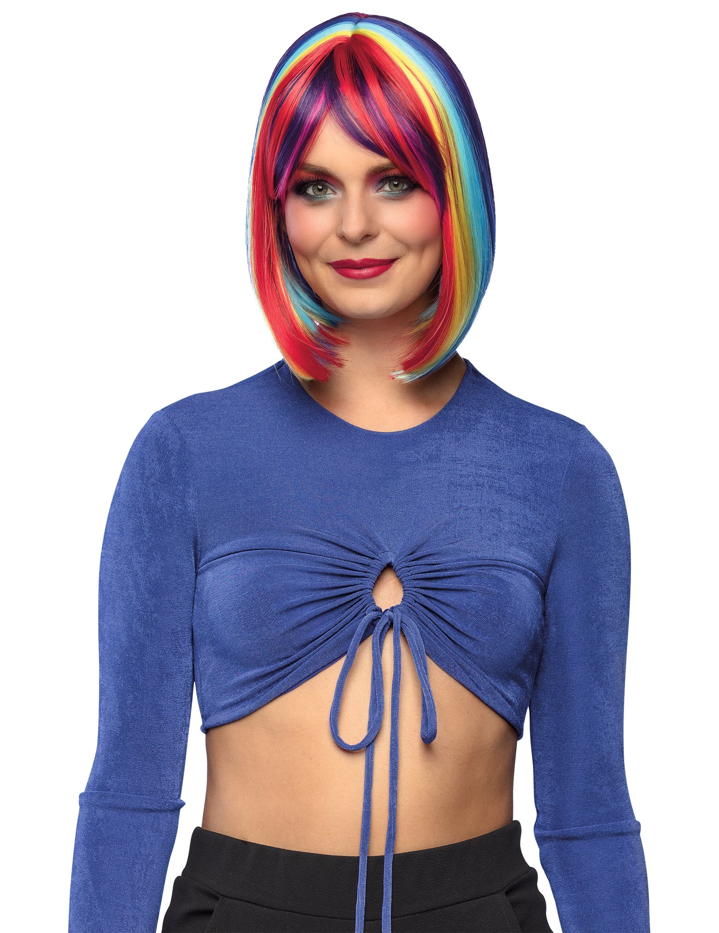 Dlhá štvorcová parochňa s viacfarebnými knôdmi