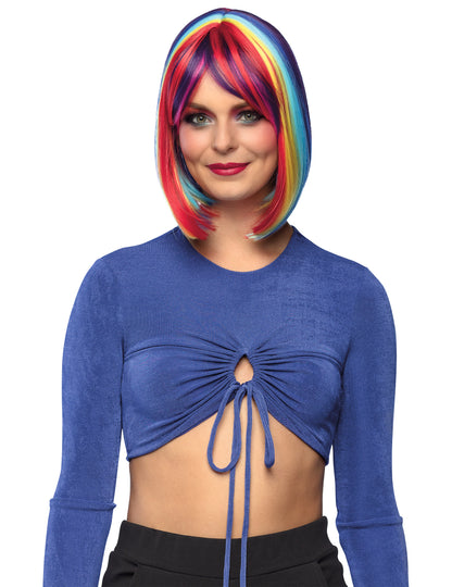 Dlhá štvorcová parochňa s viacfarebnými knôdmi