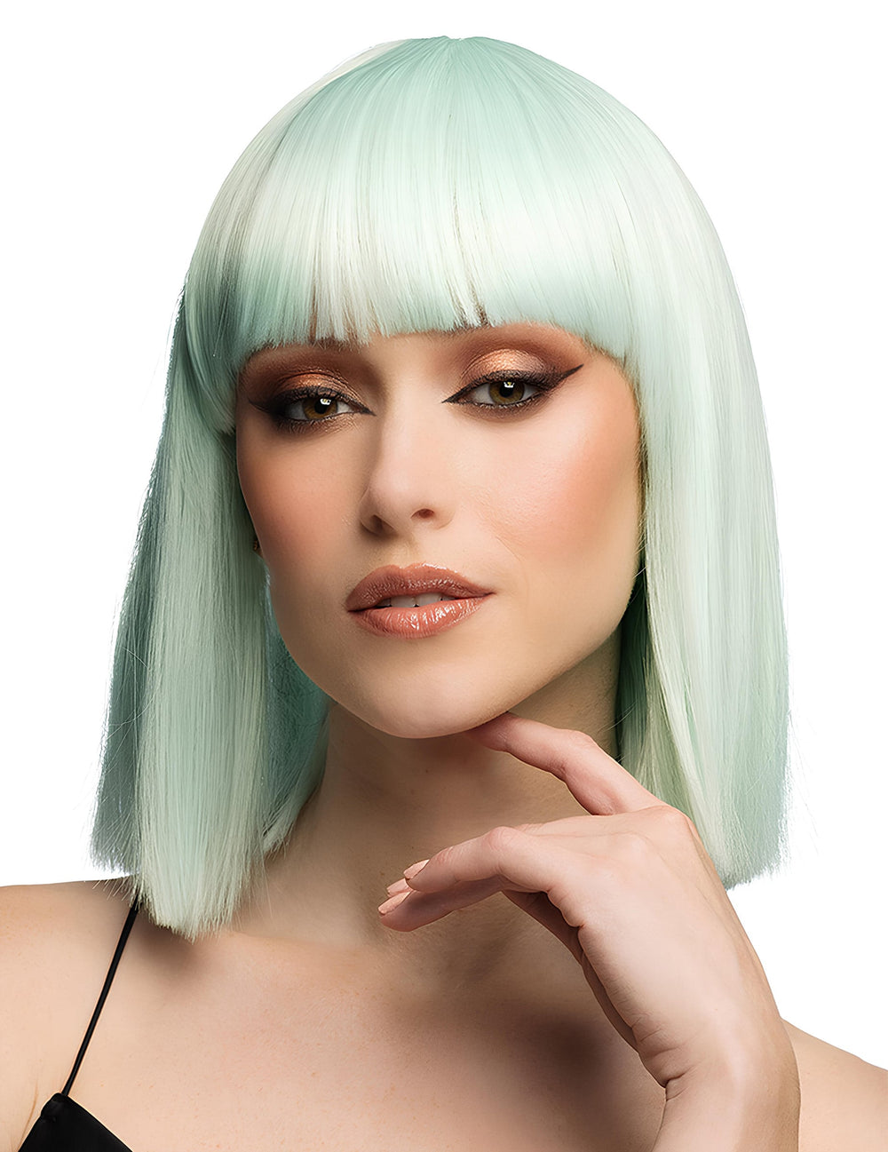Perruque carrée pour adulte menthe pastel luxe