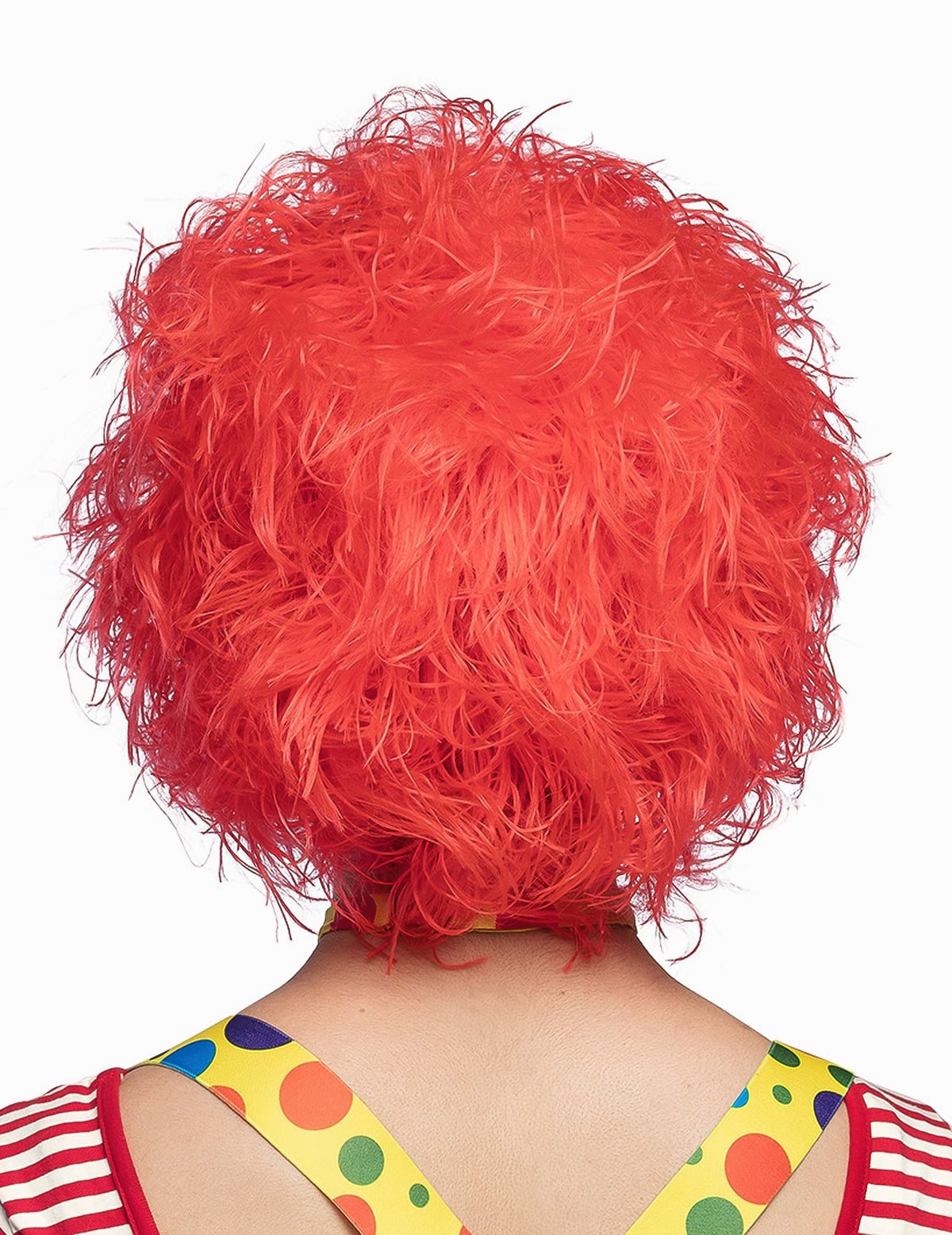 Vue de dos de la perruque clown pour femme