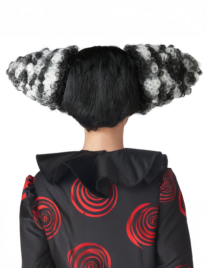 Vue de dos de la perruque de clown maléfique