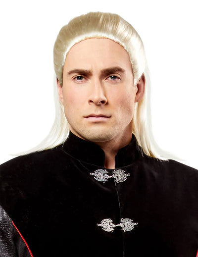 Perruque luxe Daemon Targaryen House of the dragon pour homme blonde platine