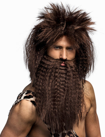 Hnedá parochňa a brada pravekého muža