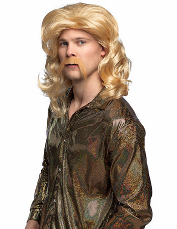 Pánska blond parochňa a fúzy