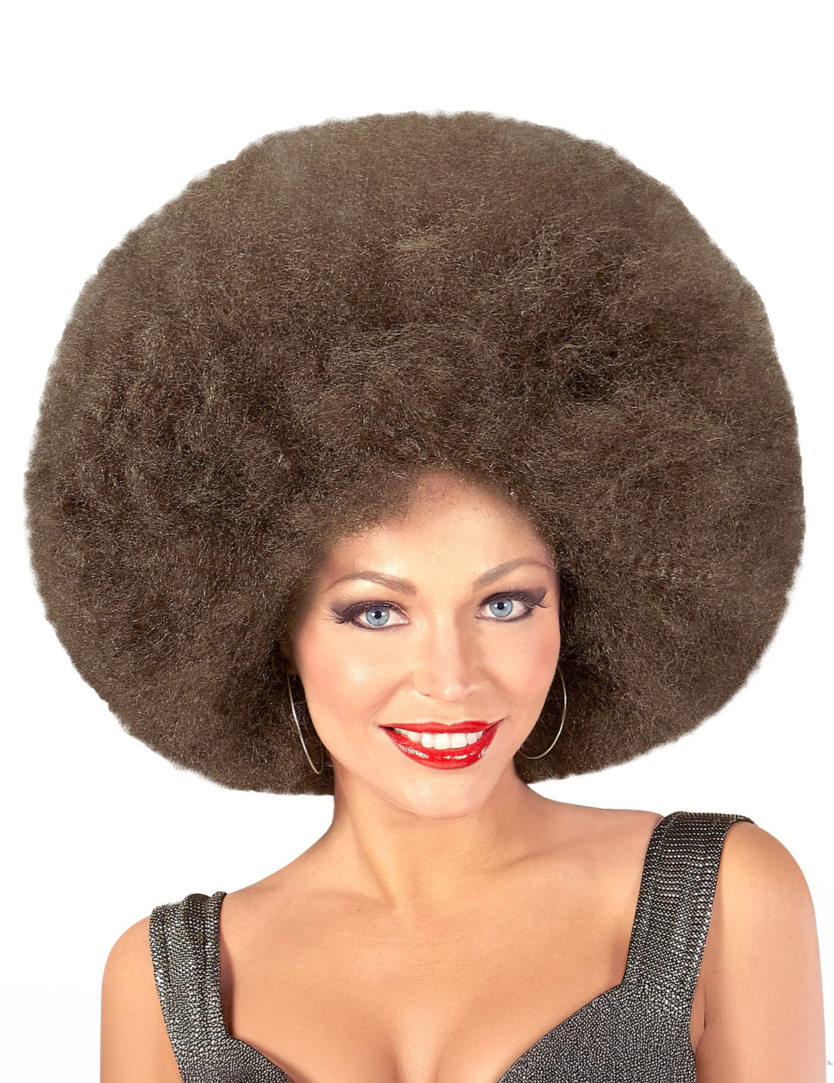 Vue de face de la perruque extra volume afro