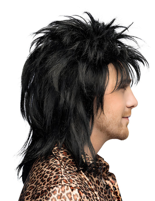 Vue de profil de la perruque Hardrocker 80's