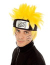 Perruque Naruto Shippuden pour adulte jaune avec bandeau