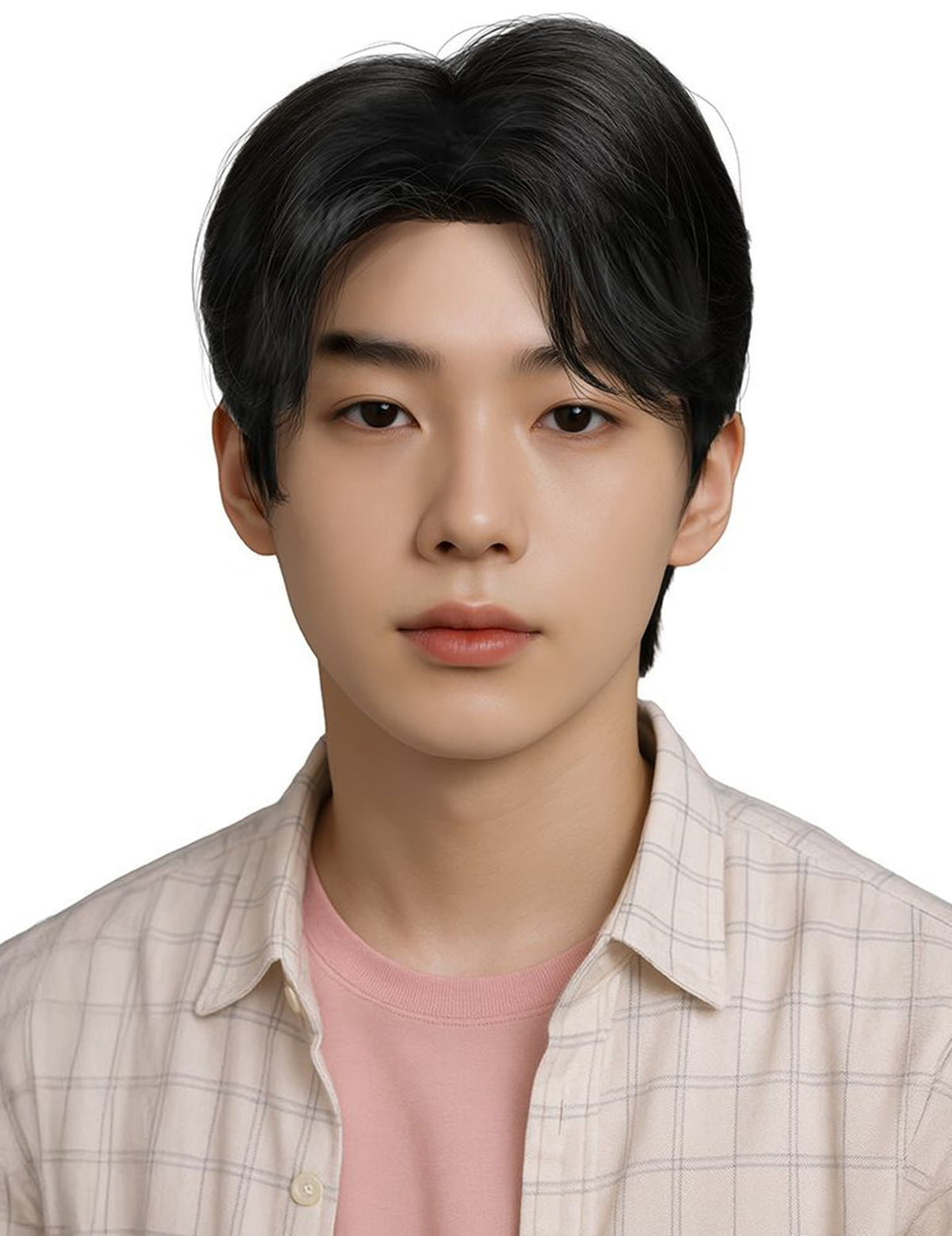 Perruque Kpop pour homme noire