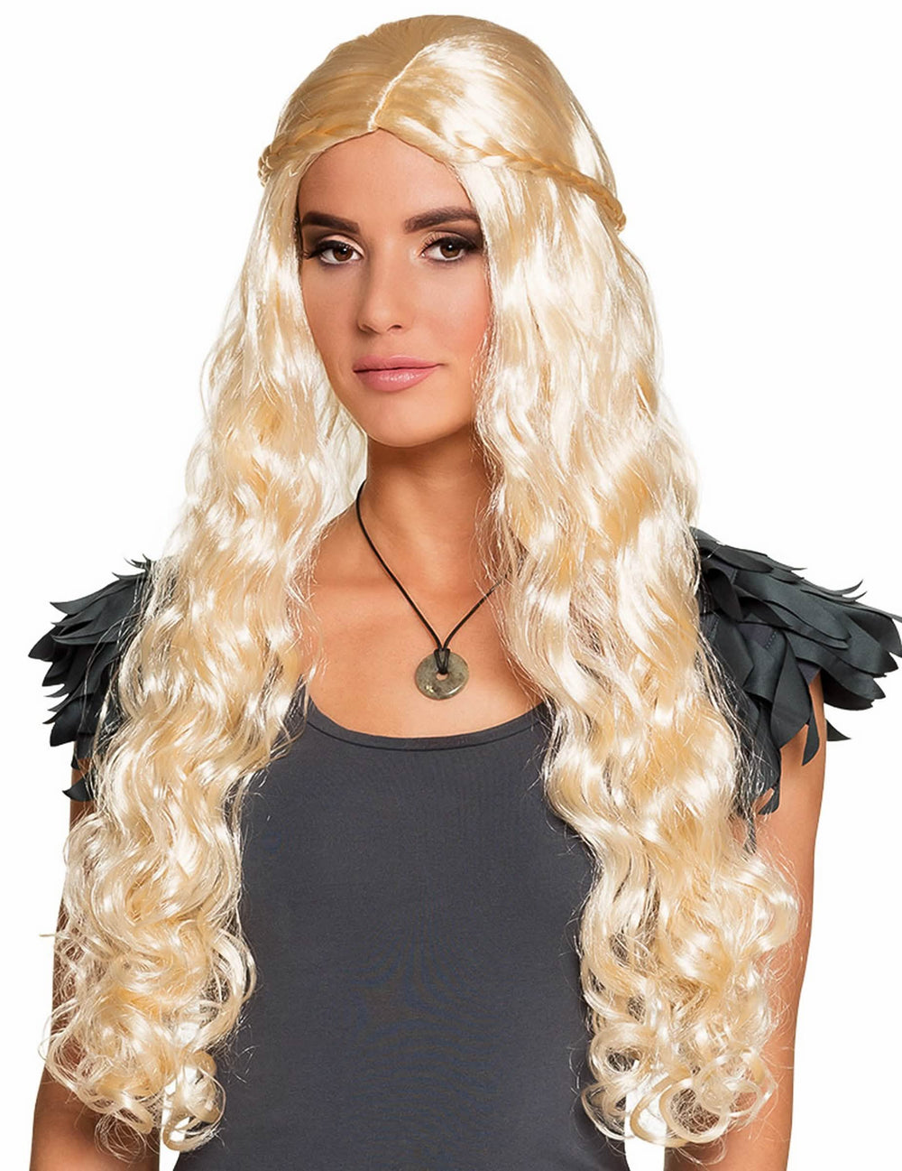 Dlhá parochňa s malými vrkočmi pre vlnitú blond ženu