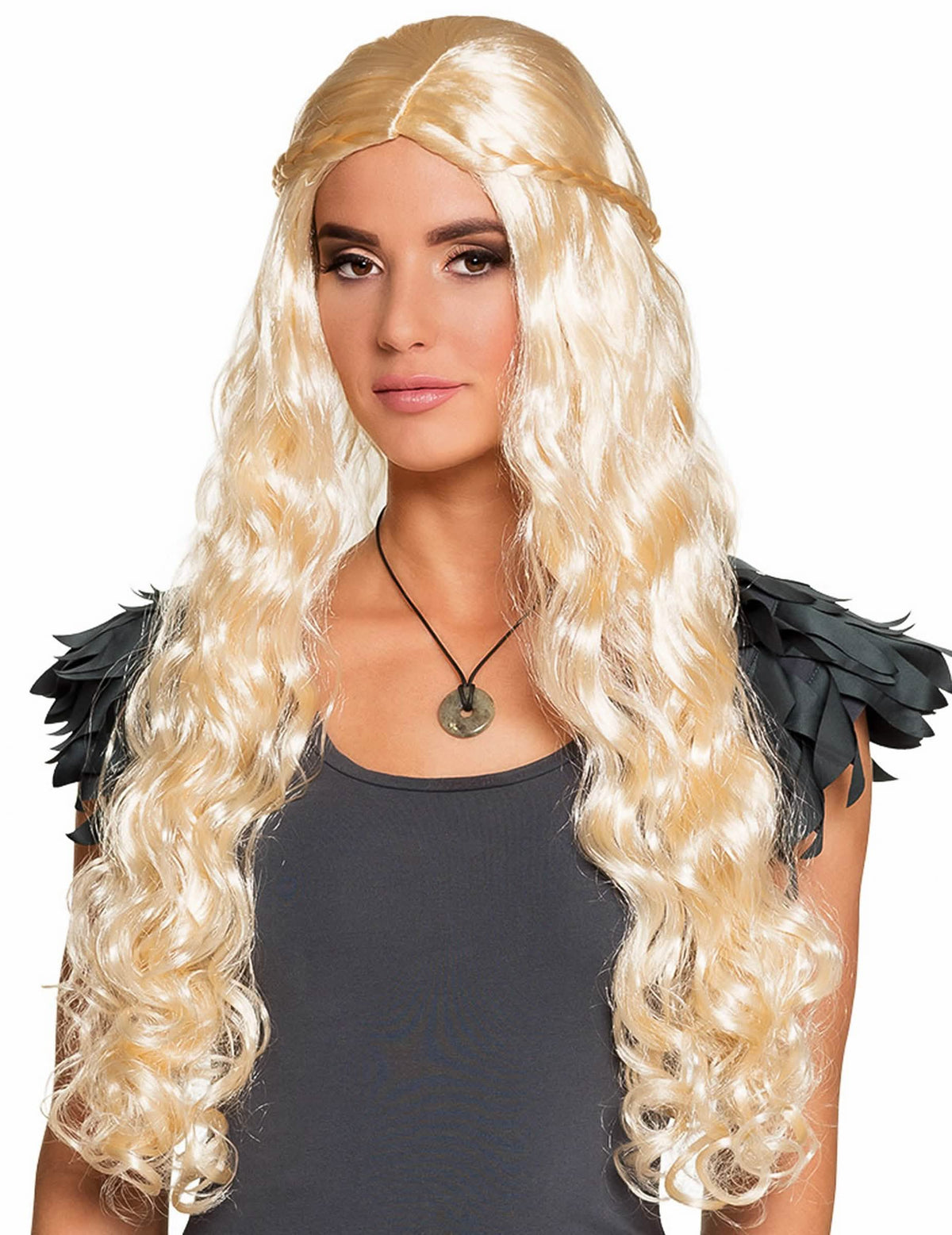 Dlhá parochňa s malými vrkočmi pre vlnitú blond ženu