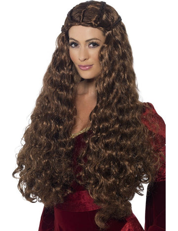 Dlhá stredoveká princezná parochňa Brown Women