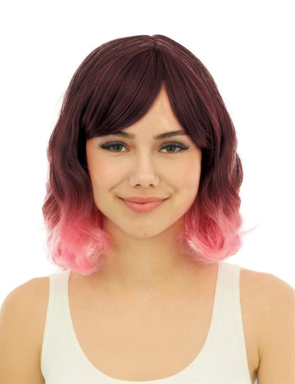 Luxusná ružová batikovaná parochňa pre dospelých, stredne dlhá