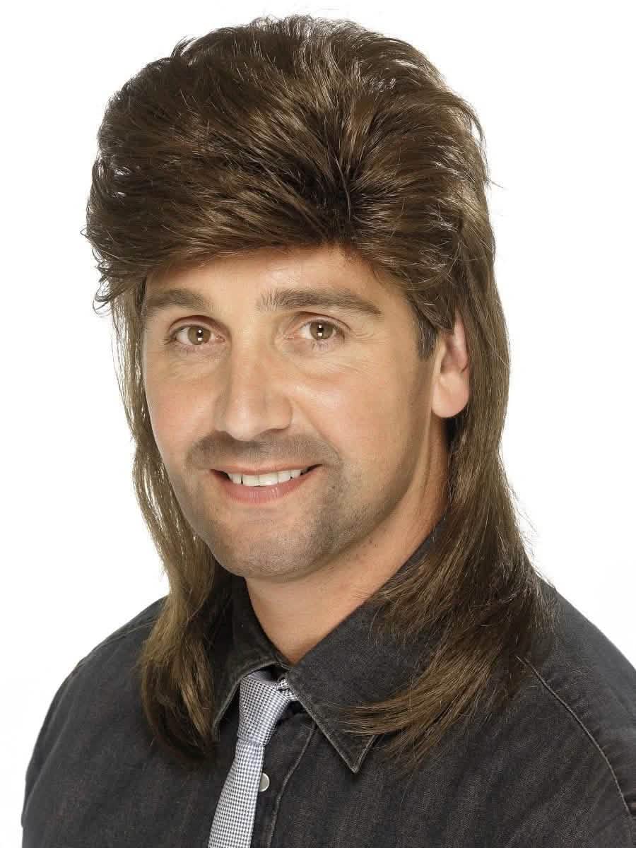 Pohľad spredu na parochňu mullet pre mužov