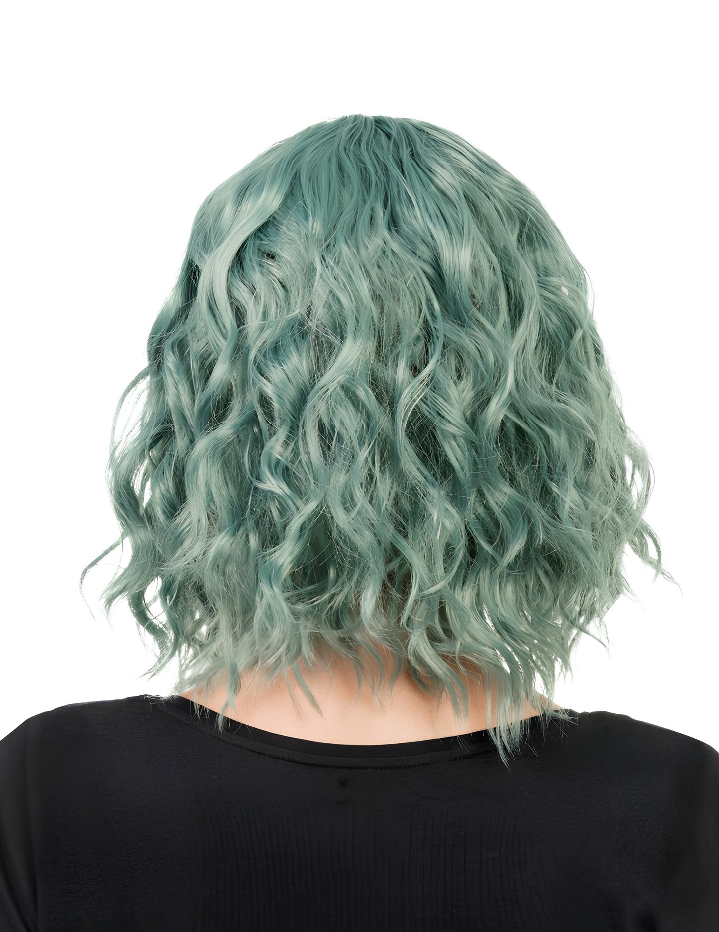 Zelená vlnitá parochňa pre ženy 