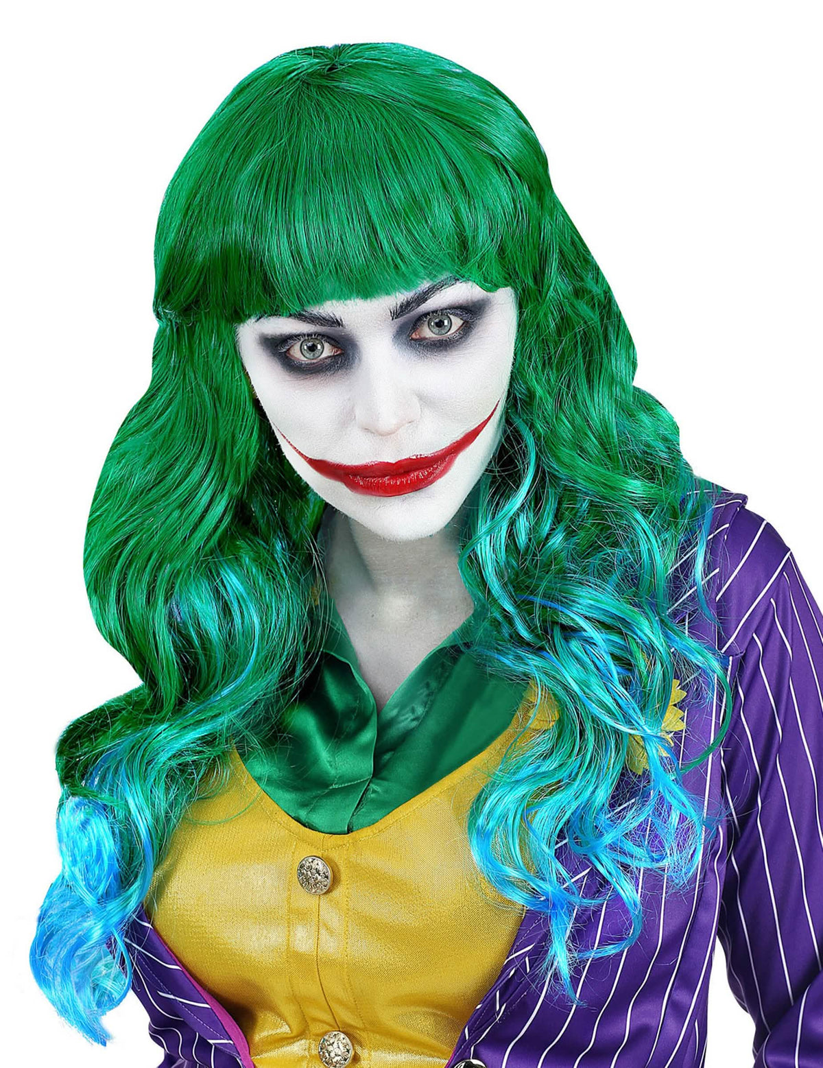 Zeleno-modrá psychopatická parochňa pre ženu