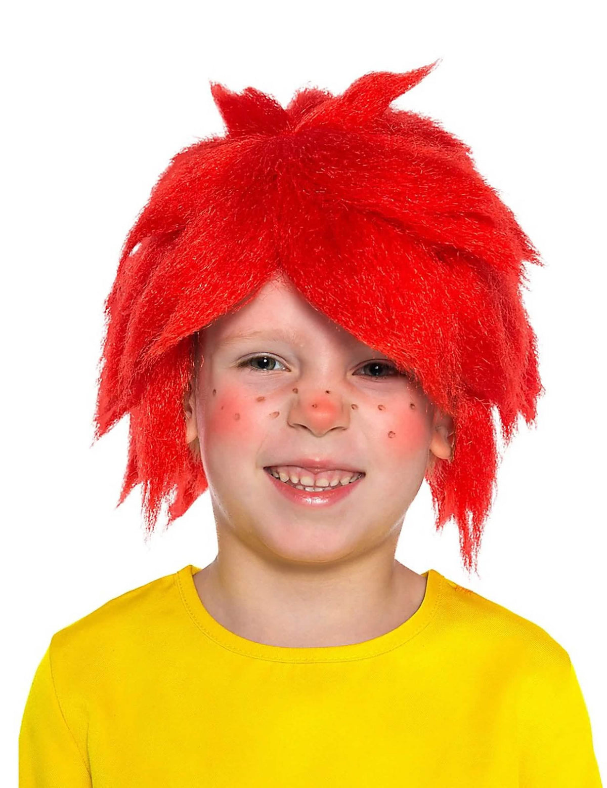 Paruka Pumuckl pre dieťa červená rozstrapatená
