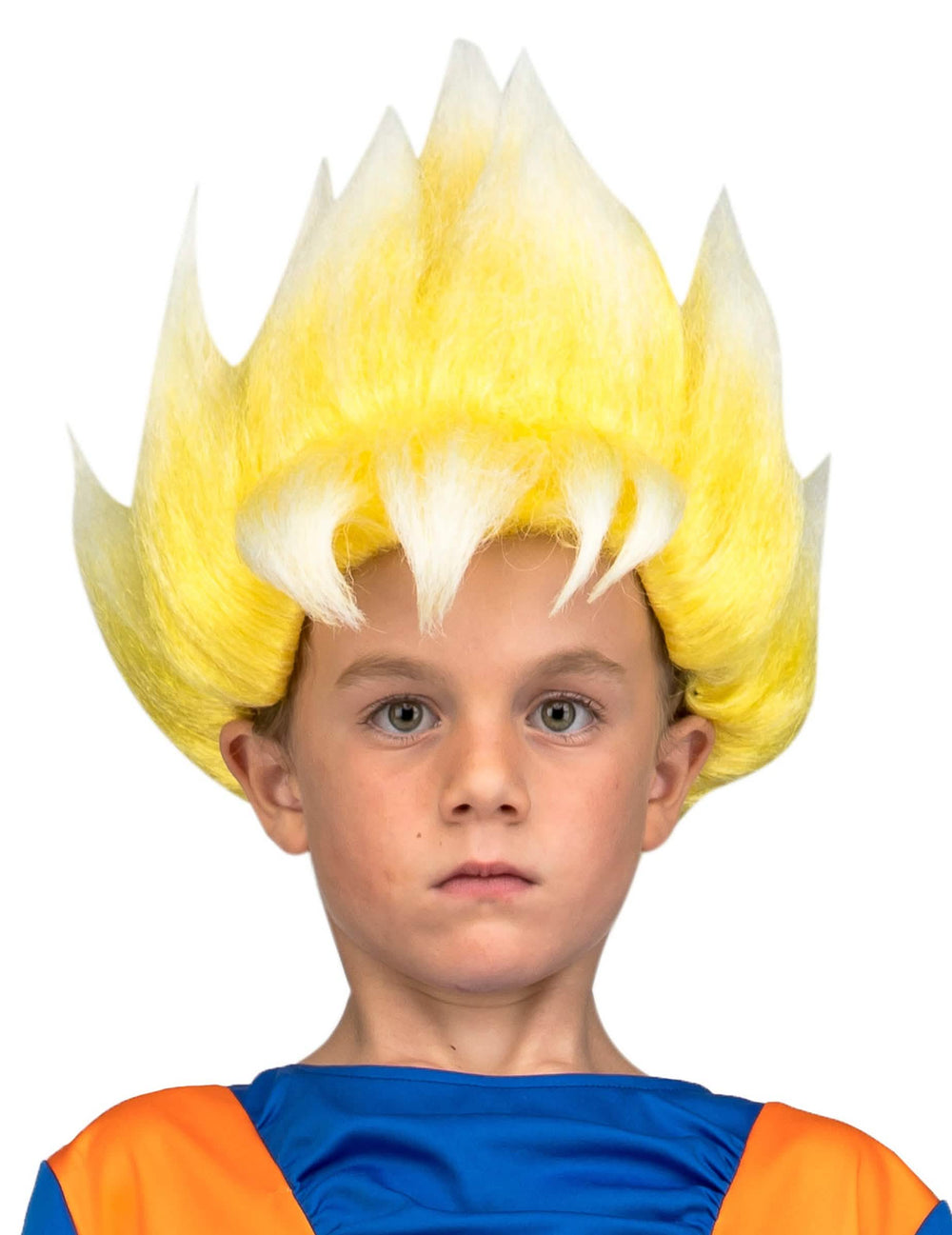Parochňa Super Saiyan Goku Dragon Ball™ pre dieťa žltá a biela špicatá