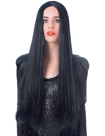 Veľmi dlhá čierna parochňa žena - 75 cm