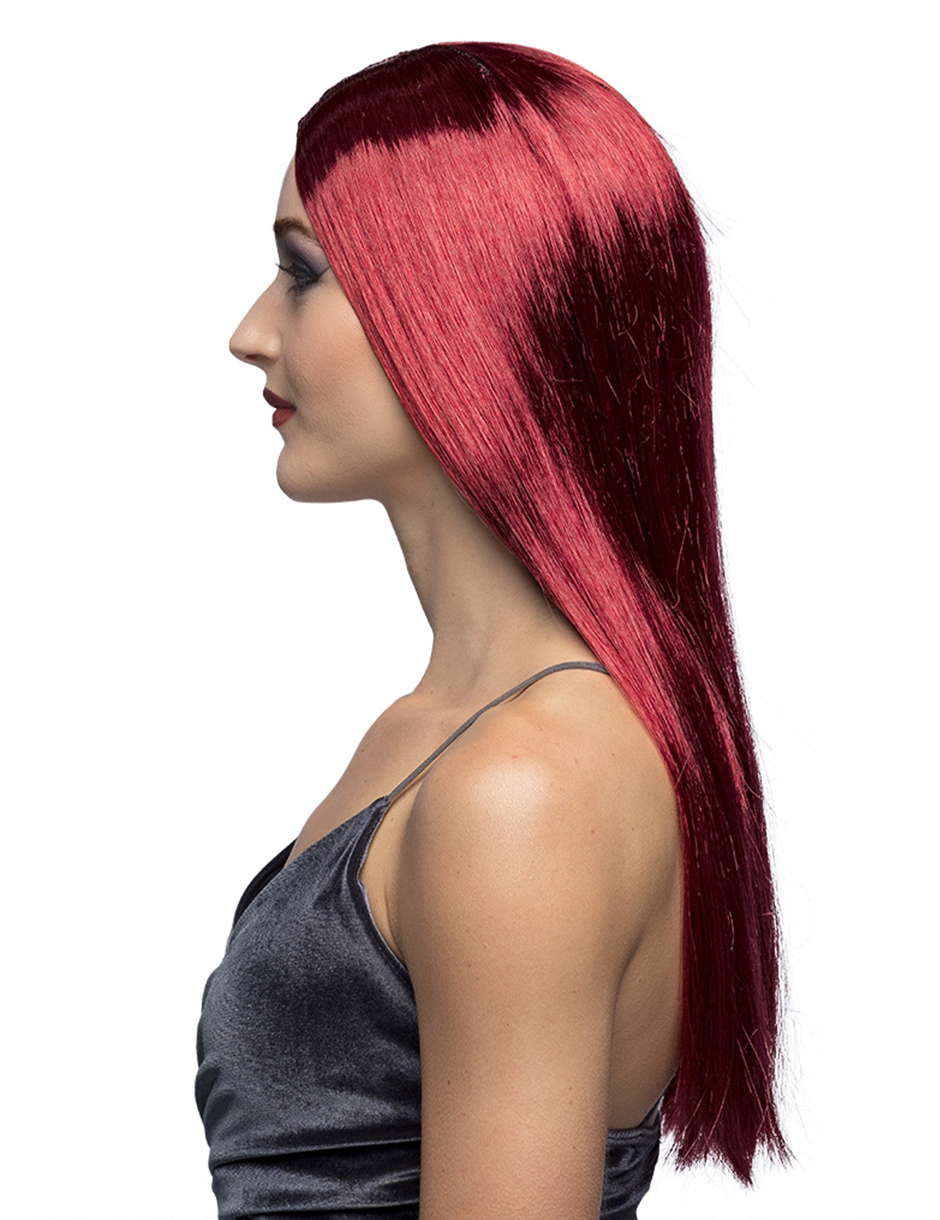 Profilový pohľad na upírska parochňu pre ženy