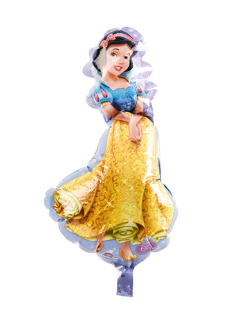 Ballon aluminium Blanche Neige pour enfant jaune et bleu