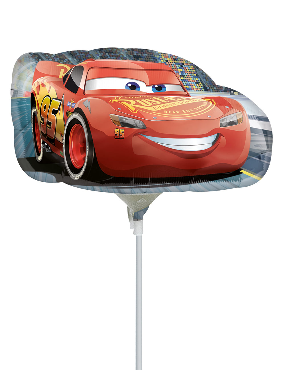 Ballon en aluminium voiture Cars 3 pour enfant rouge sur tige
