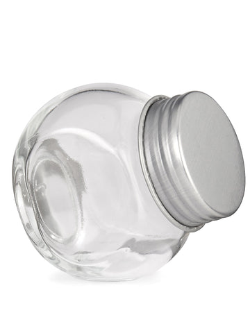 Malá sklenená nádoba s oceľovým krytom 5 cm