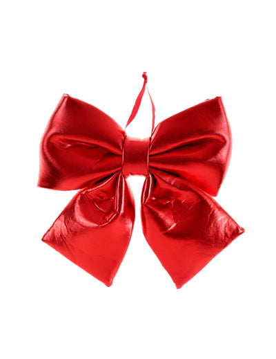 Petit nœud papillon métallisé rouge 15 x 18 cm