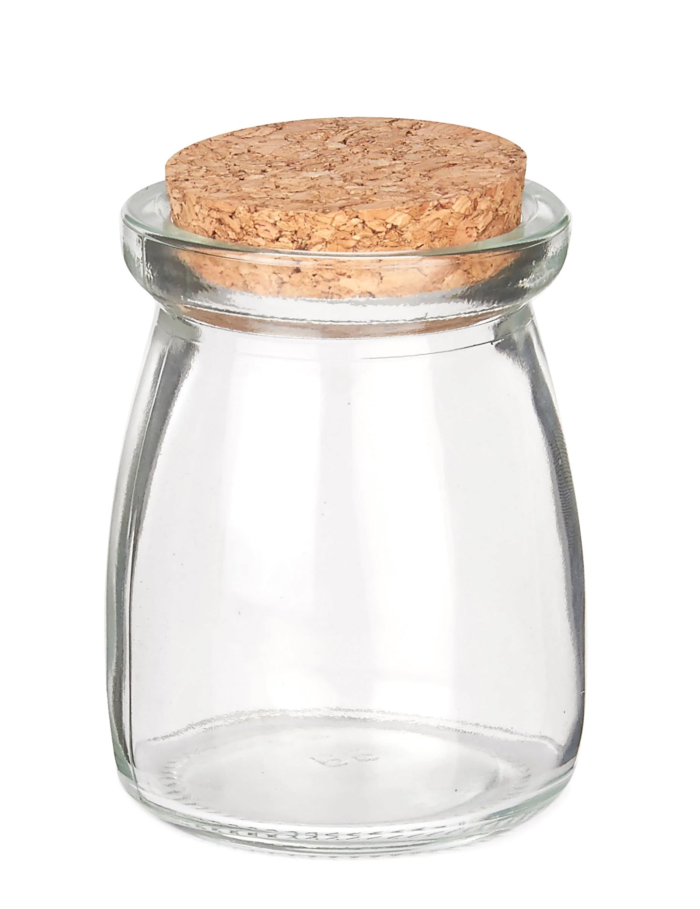 Malá sklenená nádoba s korkovou zátkou 7 cm na cukrové mandle