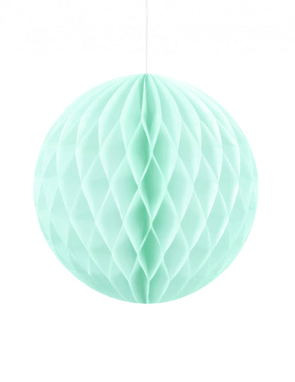 Boule en papier alvéolé à suspendre pour fête menthe