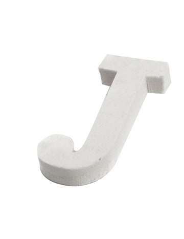 Malé biele drevené písmeno j 5 cm na dekoráciu