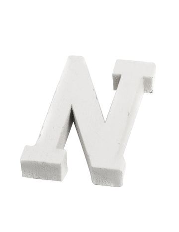 Malé biele drevené písmeno č. 5 cm na svadbu