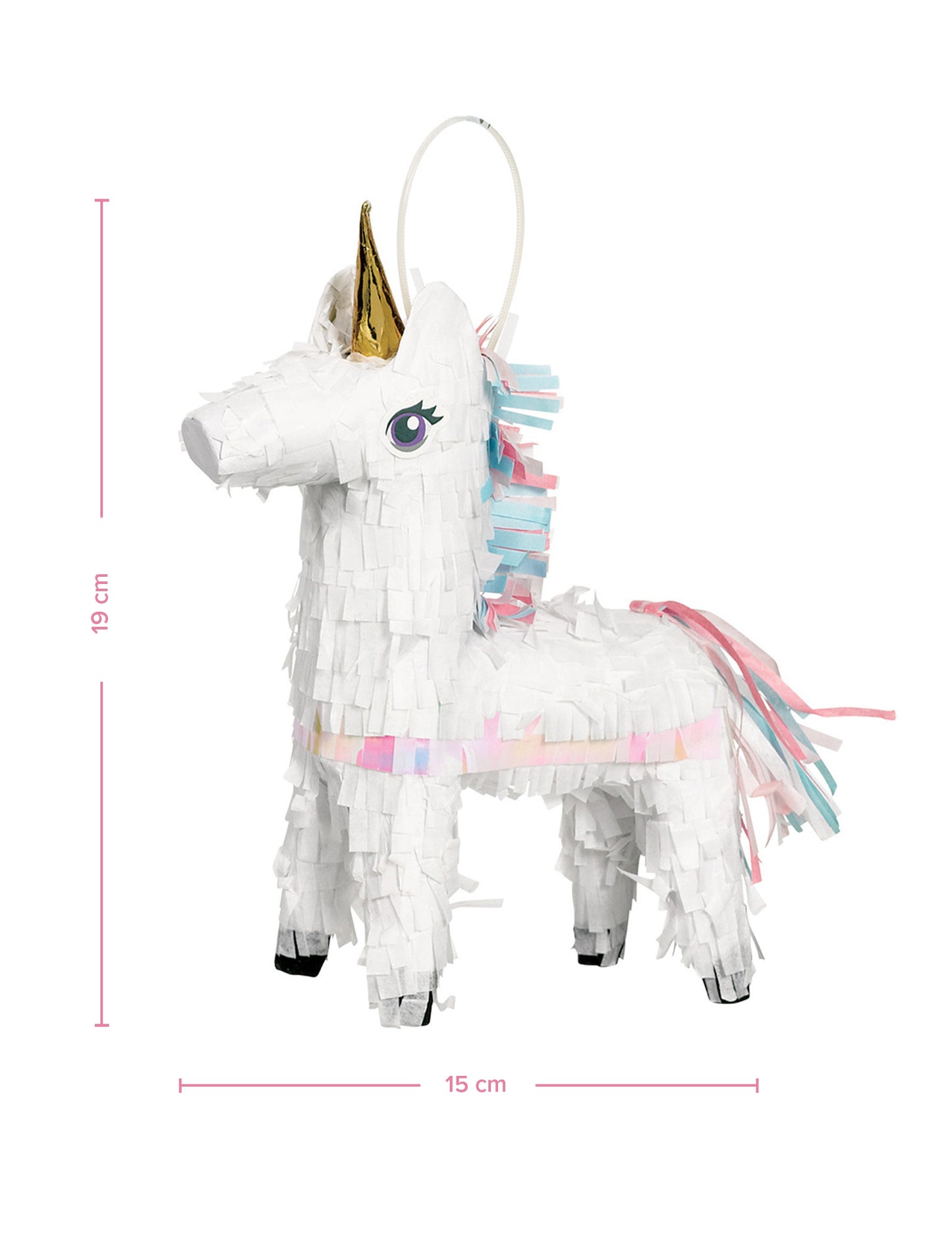 Malá dekoratívna magická jednorožcová piñata 19 x 15 cm stredový ornament