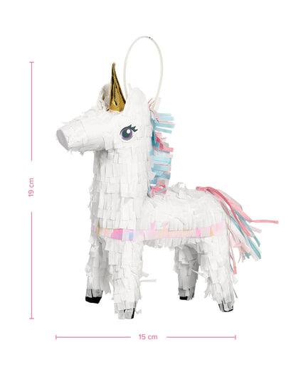 Malá dekoratívna magická jednorožcová piñata 19 x 15 cm stredový ornament