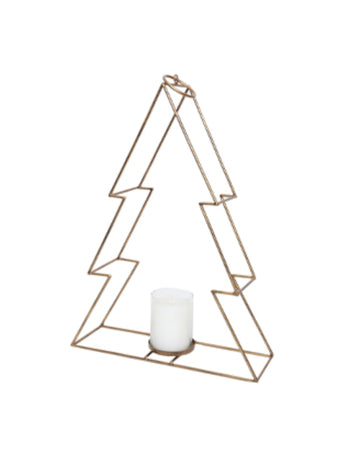 Zlatý kovový svietnik na vianočný stromček 34 cm elegantná výzdoba