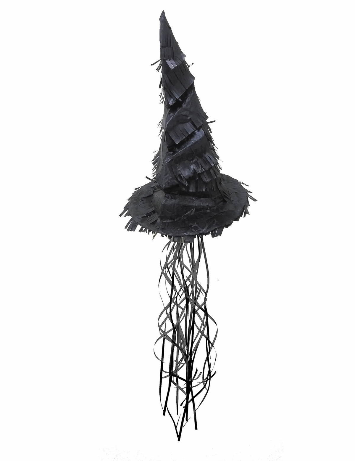 Piñata klobúk pre dieťa učňa čarodejníka čierny s stuhami