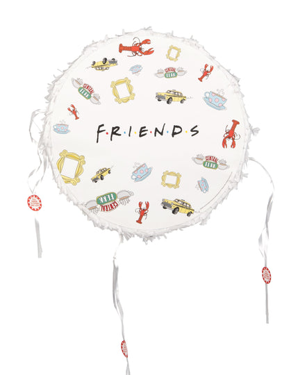 Piñata Friends™ pour fête blanche ronde à motifs iconiques