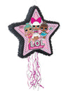 Piñata LOL Surprise™ pour enfant en forme d'étoile noire et rose
