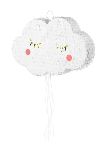 Piñata Biely oblak so šnúrkami, 50 x 32 cm