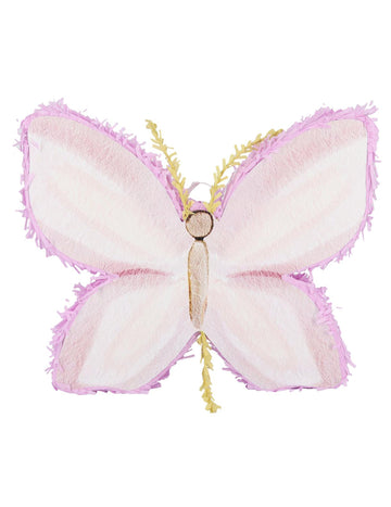 Fialová a krémová piñata z kartónu v tvare motýľa, 45 x 36 x 8 cm na narodeniny