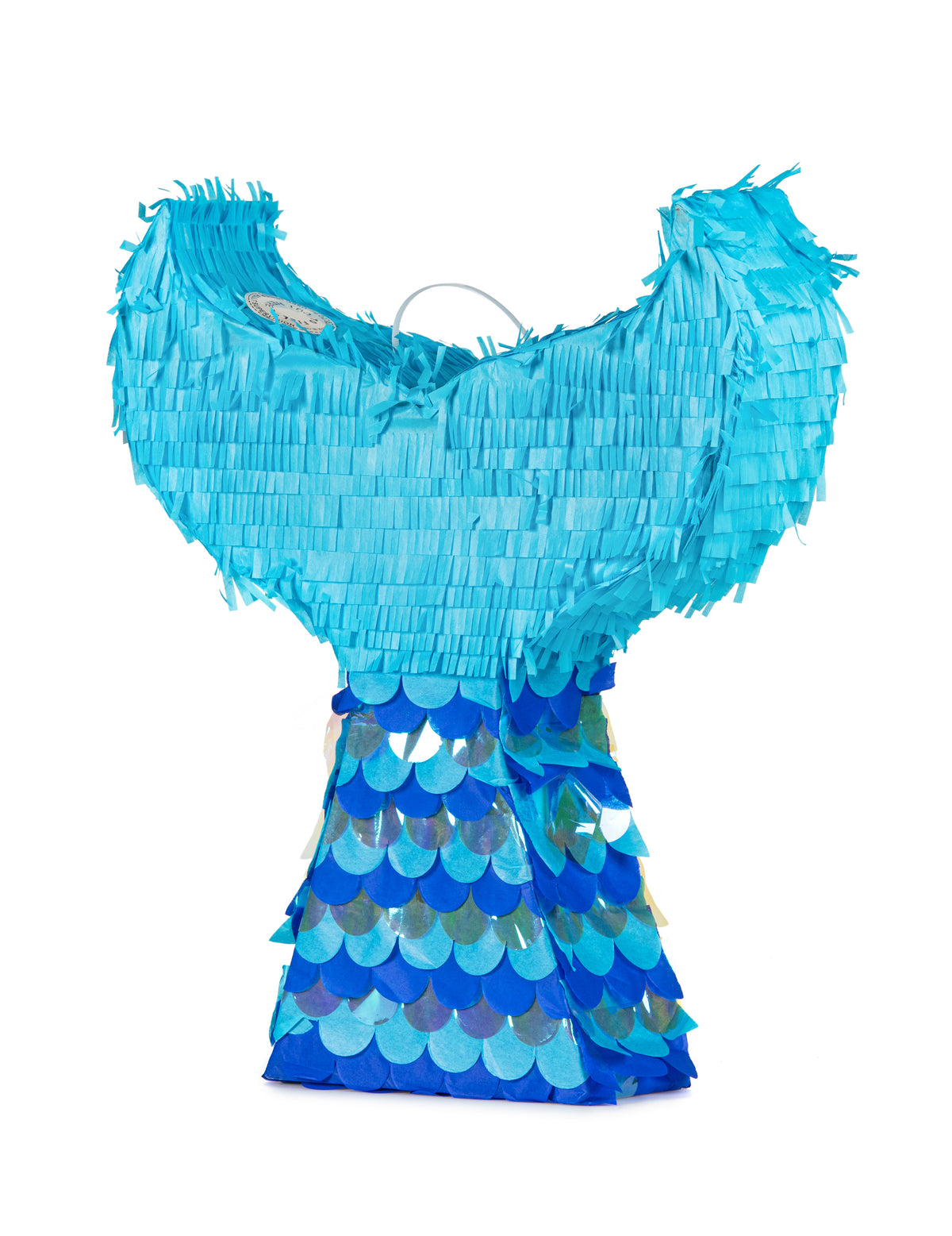 Piñata queue de sirène bleue irisée