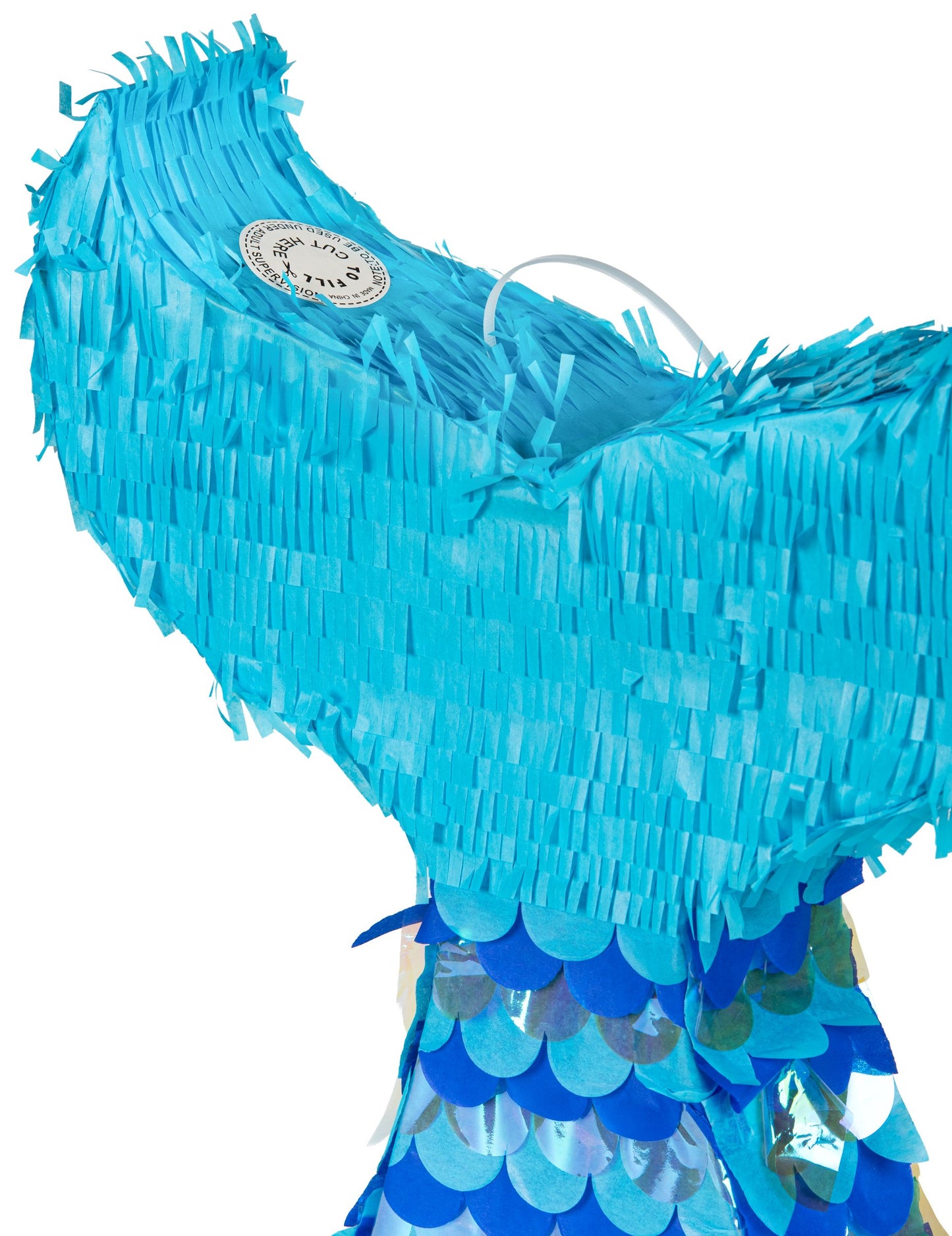 Piñata chvost morskej panny 40 x 45 x 9 cm dúhová modrá