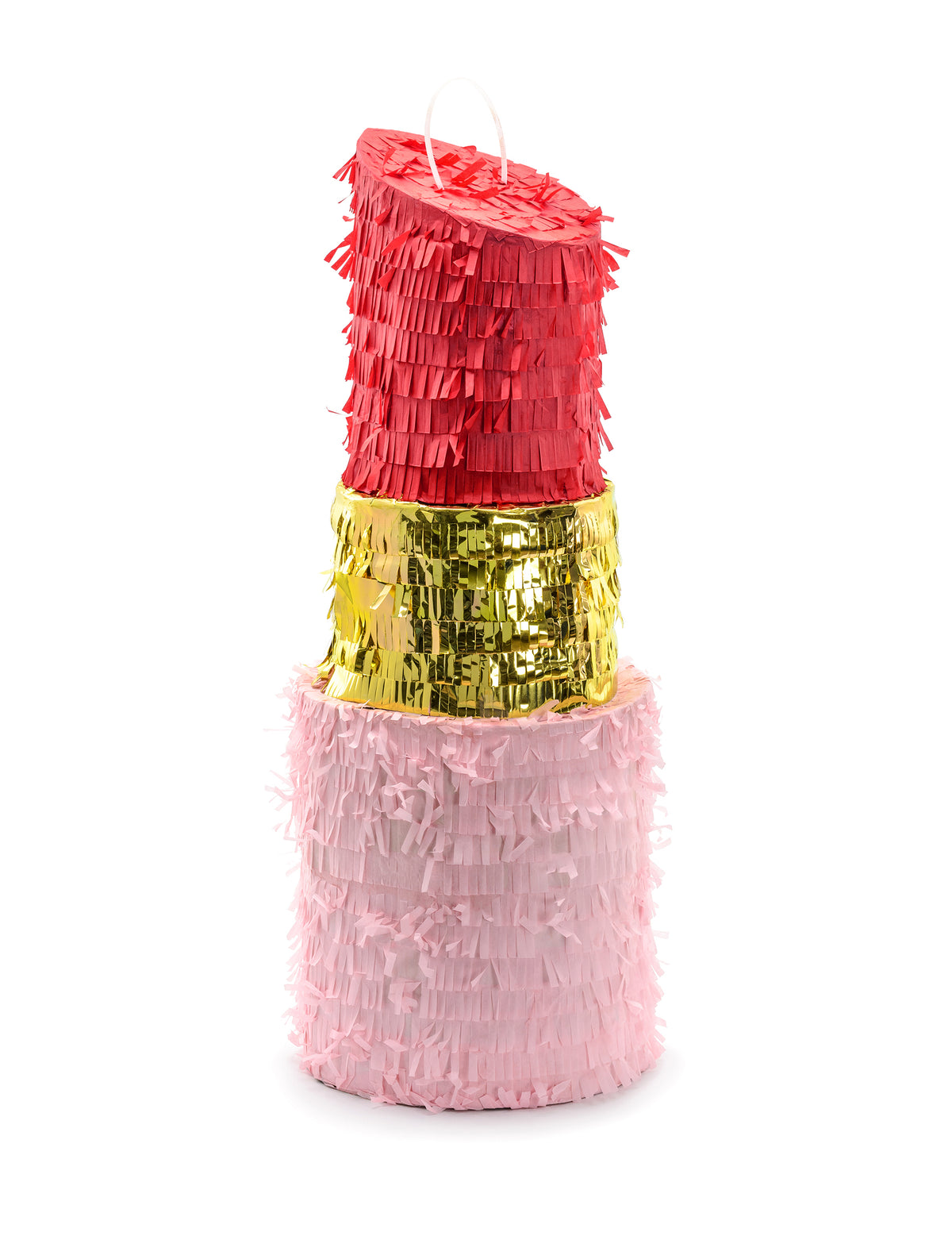 Piñata rouge à lèvres rose rouge et doré