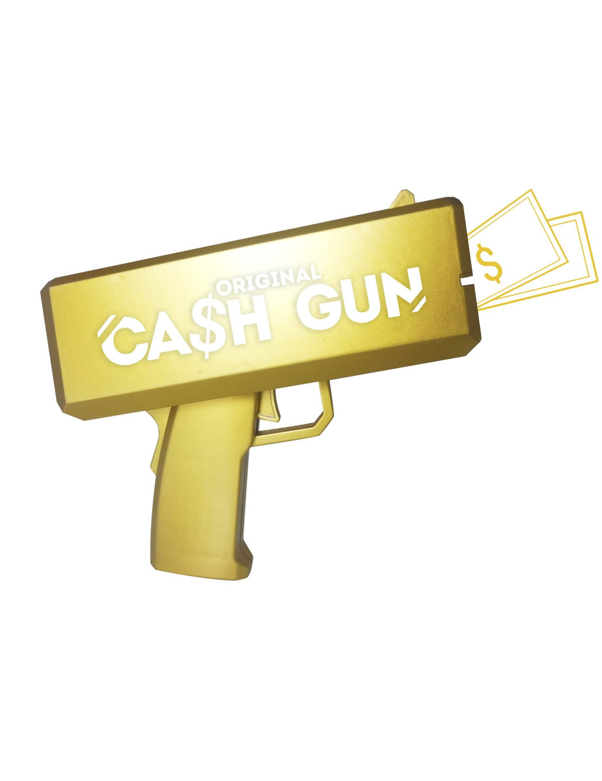 pištoľ na vystreľovanie bankoviek Cash Gun pre dospelého zlatá