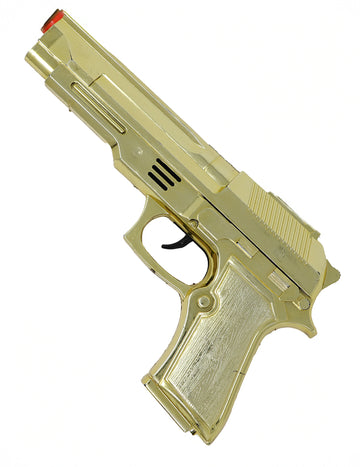 Pozlátená gangsterská pištoľ kalibru .22 cm