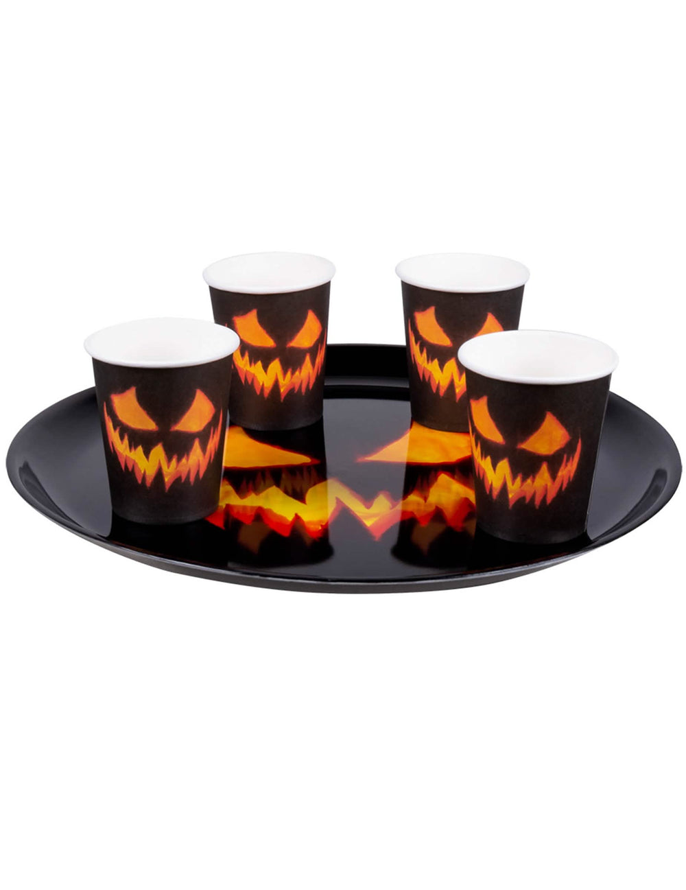 Okrúhly podnos strašnej tekvice pre halloween čierna a oranžová
