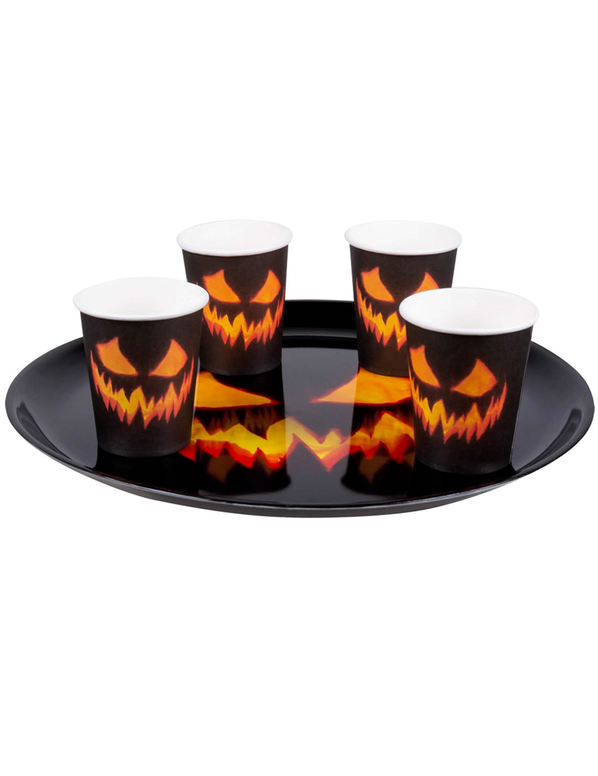 Okrúhly podnos strašnej tekvice pre halloween čierna a oranžová