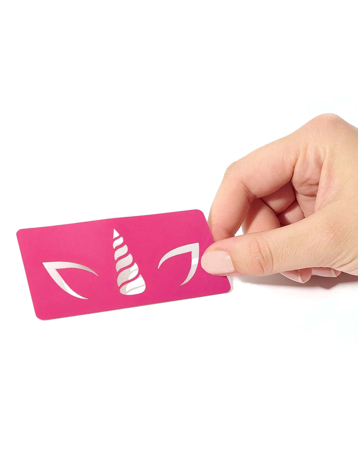 Pochoir de maquillage réutilisable licorne pour enfant rose
